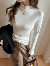 软糯亲肤圆领纯色简约修身显瘦长袖t恤女打底衫上衣